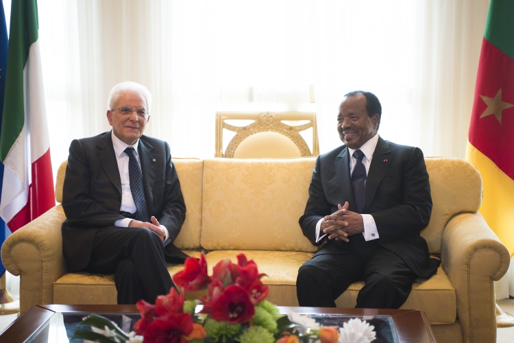 Il Presidente Sergio Mattarella e il Presidente della Repubblica del Camerun,