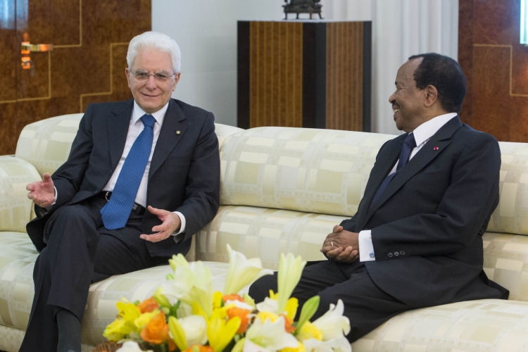 Il Presidente Sergio Mattarella a colloquio con il Presidente della Repubblica del Camerun, Paul Biya 