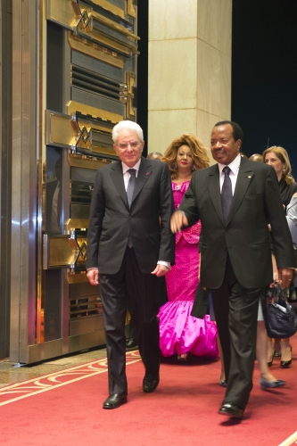 Il Presidente Sergio Mattarella e il Presidente della Repubblica del Camerun 