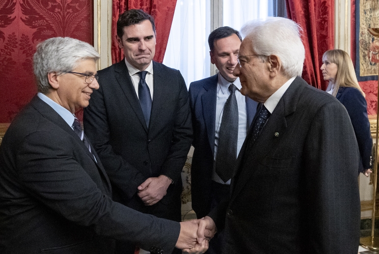 Il Presidente della Repubblica Sergio Mattarella con i media vaticani