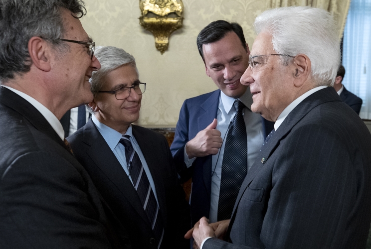 Il Presidente della Repubblica Sergio Mattarella con i media vaticani