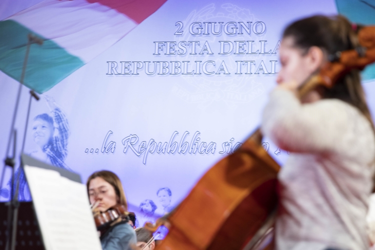 Le prove dell’Orchestra Giovanile Italiana, diretta dal Maestro Marco Angius, per la Festa Nazionale della Repubblica in onore del Corpo Diplomatico accreditato presso lo Stato Italiano
