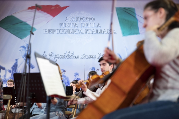 Le prove dell’Orchestra Giovanile Italiana, diretta dal Maestro Marco Angius, per la Festa Nazionale della Repubblica in onore del Corpo Diplomatico accreditato presso lo Stato Italiano
