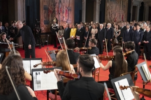 Il Presidente della Repubblica Sergio Mattarella in occasione del Concerto in onore del Corpo Diplomatico accreditato presso la Stato Italiano