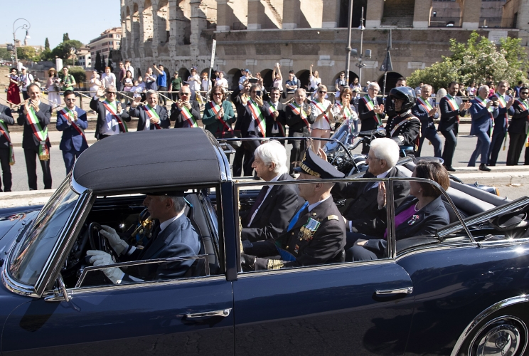 Il Presidente della Repubblica Sergio Mattarella in occasione della Rivista Militare per la Festa Nazionale della Repubblica
