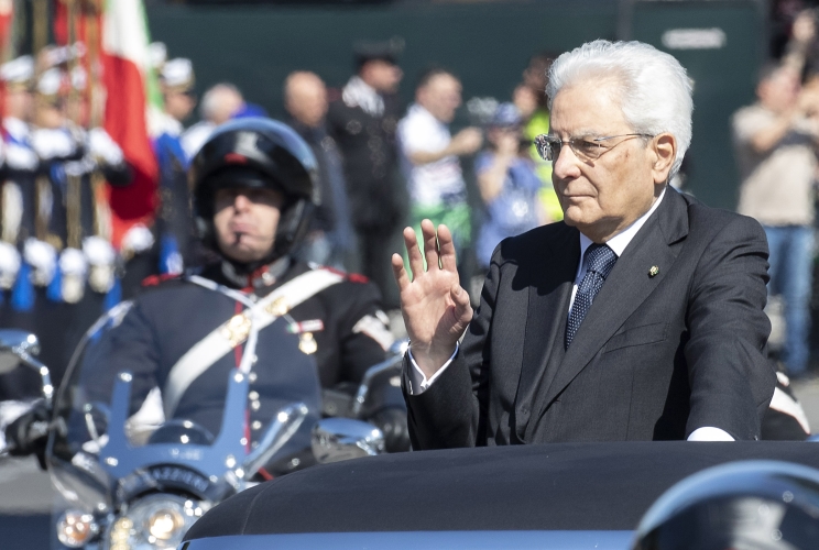 Il Presidente della Repubblica Sergio Mattarella in occasione della Rivista Militare per la Festa Nazionale della Repubblica
