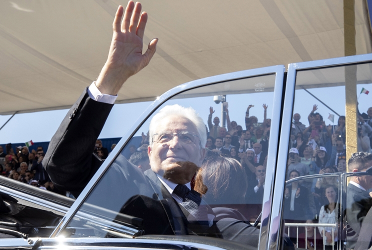 Il Presidente della Repubblica Sergio Mattarella in occasione della Rivista Militare per la Festa Nazionale della Repubblica
