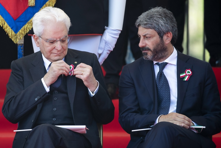 Il Presidente della Repubblica Sergio Mattarella in occasione della Rivista Militare per la Festa Nazionale della Repubblica
