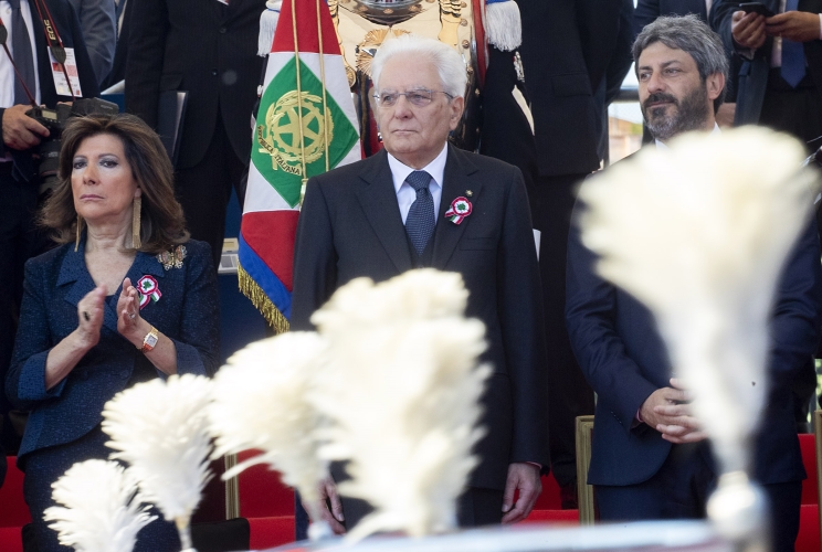 Il Presidente della Repubblica Sergio Mattarella in occasione della Rivista Militare per la Festa Nazionale della Repubblica
