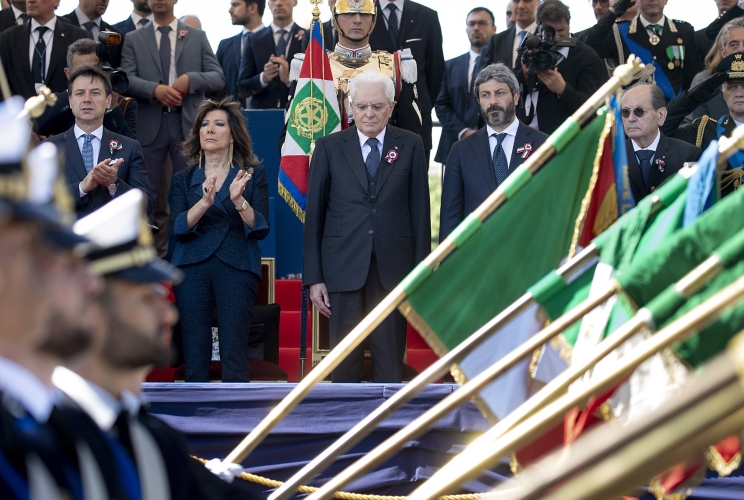 Il Presidente della Repubblica Sergio Mattarella in occasione della Rivista Militare per la Festa Nazionale della Repubblica
