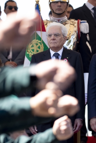 Il Presidente della Repubblica Sergio Mattarella in occasione della Rivista Militare per la Festa Nazionale della Repubblica

