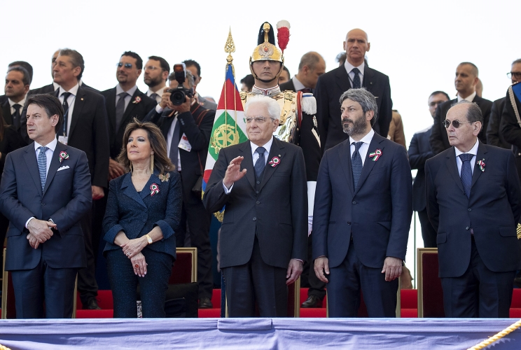 Il Presidente della Repubblica Sergio Mattarella in occasione della Rivista Militare per la Festa Nazionale della Repubblica
