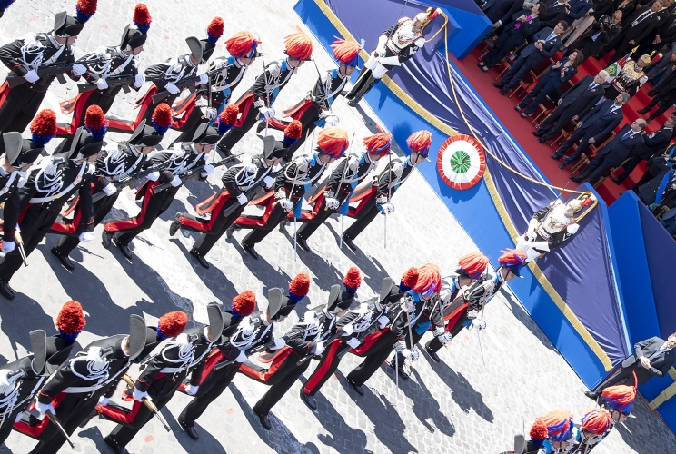 Il Presidente della Repubblica Sergio Mattarella in occasione della Rivista Militare per la Festa Nazionale della Repubblica
