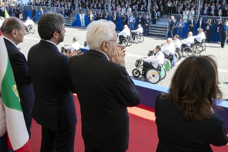 Il Presidente della Repubblica Sergio Mattarella in occasione della Rivista Militare per la Festa Nazionale della Repubblica

