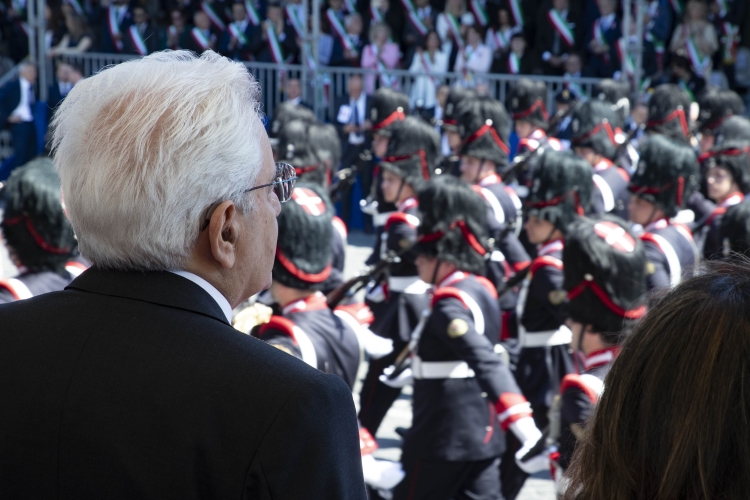 Il Presidente della Repubblica Sergio Mattarella in occasione della Rivista Militare per la Festa Nazionale della Repubblica
