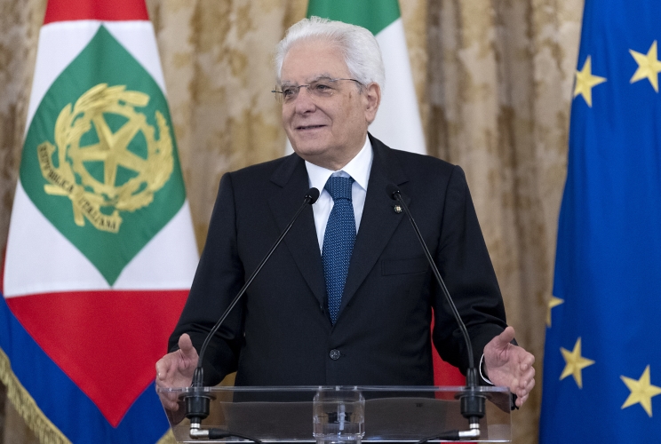 Il Presidente Sergio Mattarella in occasione dell'incontro con  una rappresentanza della Marina Militare, nella ricorrenza della Festa della Marina