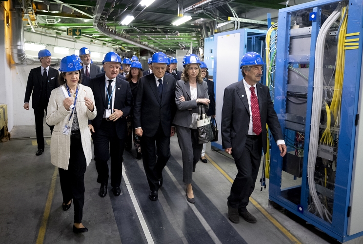 Il Presidente della Repubblica Sergio Mattarella nel corso della visita al CERN