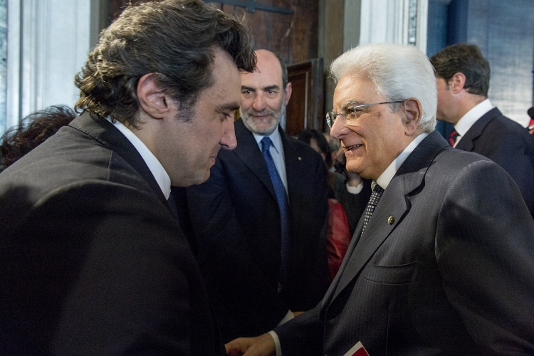  Il Presidente Sergio Mattarella con Flavio Insinna 