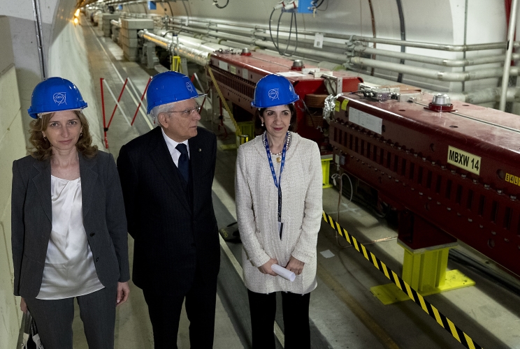 Il Presidente della Repubblica Sergio Mattarella nel corso della visita al CERN