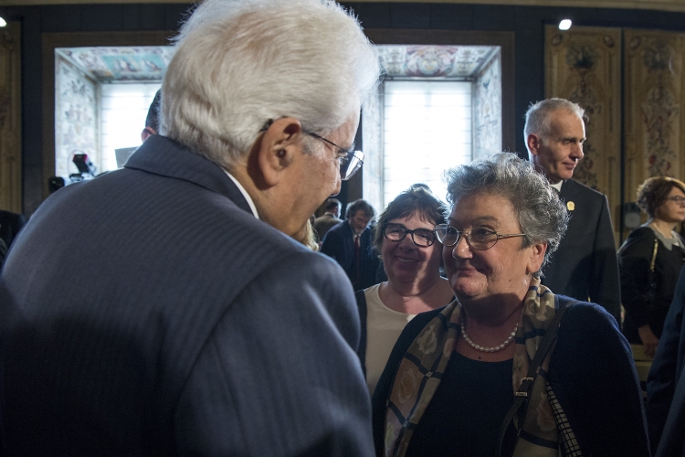 Il Presidente Sergio Mattarella con la scrittrice Clara Sereni 