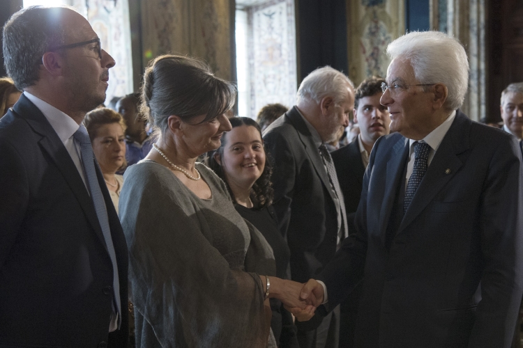 Il Presidente Sergio Mattarella con la signora Sonia Zen