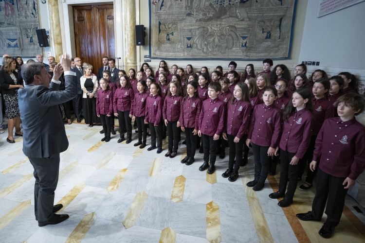 La Schola Cantorum dell'Accademia Nazionale di Santa Cecilia in occasione della presentazione della Relazione annuale dell'Autorità garante per l'infanzia e l'adolescenza 