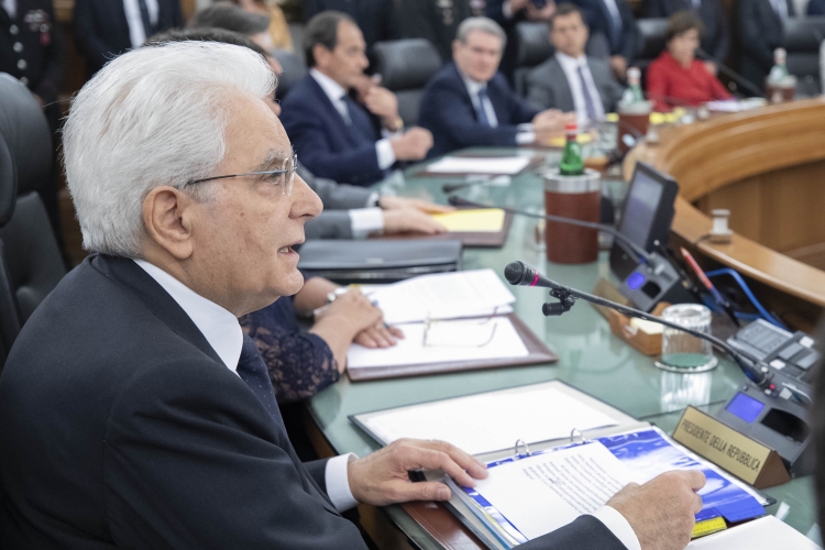 Il Presidente Sergio Mattarella presiede il Consiglio Superiore della Magistratura in occasione dell’Assemblea plenaria straordinaria del CSM 