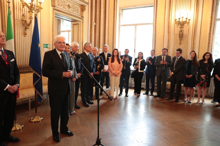 Il Presidente Sergio Mattarella presso l'Ambasciata d'Italia a Vienna