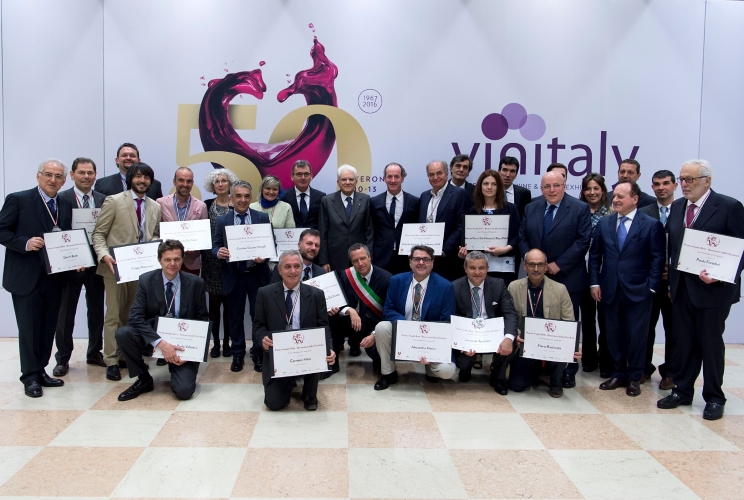 Il Presidente Sergio Mattarella in occasione della cerimonia inaugurale della 50ª edizione di Vinitaly