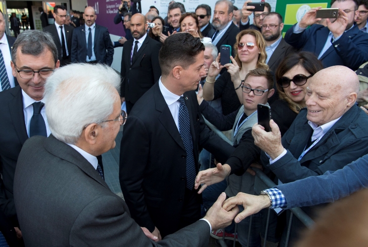 Il Presidente Sergio Mattarella in occasione della cerimonia inaugurale della 50ª edizione di Vinitaly
