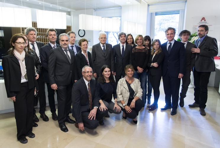 Il Presidente Sergio Mattarella con i vertici del Gruppo Editoriale Athesis,