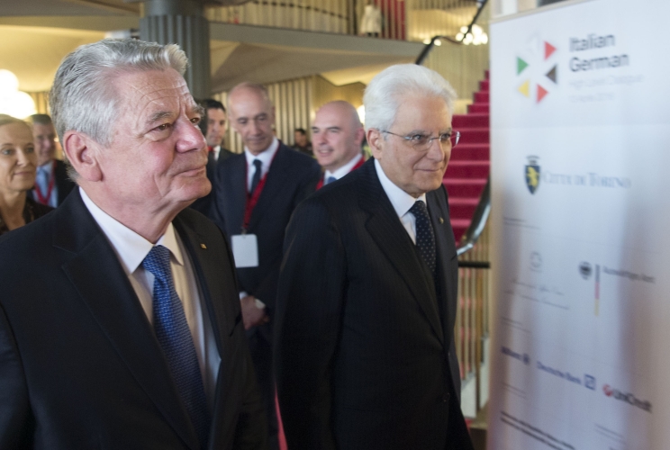 Il Presidente della Repubblica Italiana Sergio Mattarella e il Presidente della Repubblica Federale di Germania Joachim Gauck 