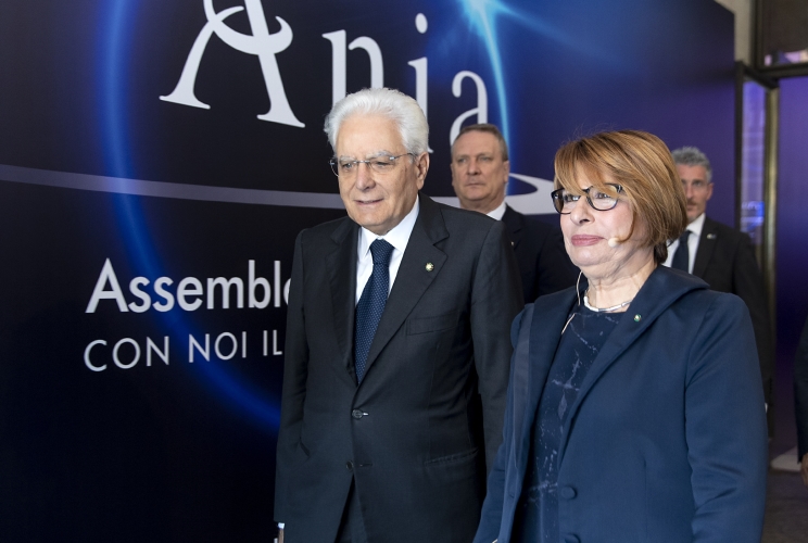 Il Presidente Sergio Mattarella con Maria Bianca Farina - Presidente ANIA e Fondazione ANIA, in occasione dell’Assemblea annuale 2019 dell’Associazione Nazionale fra le Imprese Assicuratrici