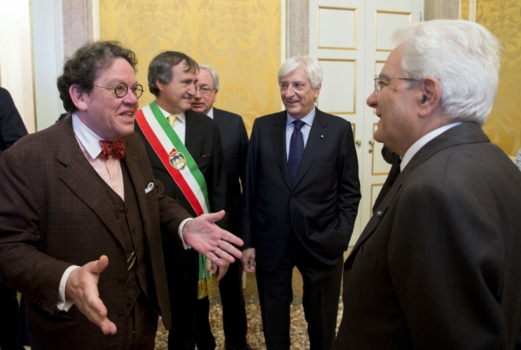 Il Presidente Sergio Mattarella con Philippe Daverio 
