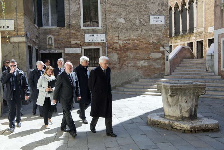 Presidente Sergio Mattarella con il Prefetto di Venezia Domenico Cuttaia 
