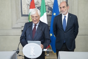 Il Segretario Generale della Presidenza della Repubblica Ugo Zampetti annuncia il conferimento dell'incarico di formate il Governo al Prof. Giuseppe Conte