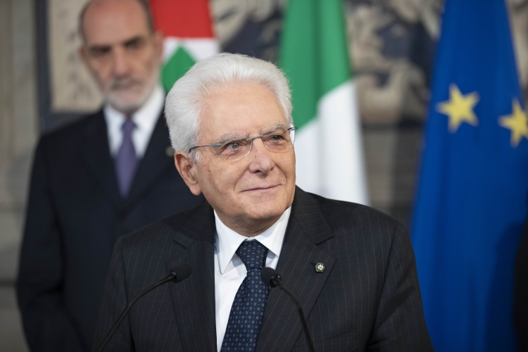 Il Presidente Sergio Mattarella durante le dichiarazioni alla stampa, al termine del colloquio con il Presidente del Consiglio incaricato Giuseppe Conte
