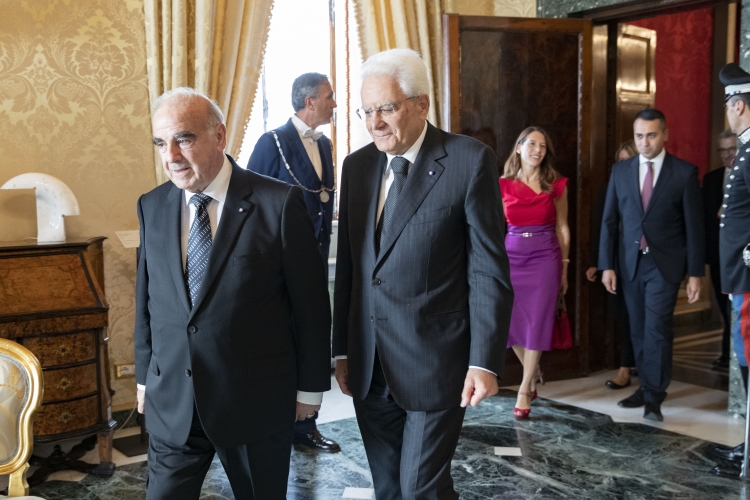 Il Presidente Sergio Mattarella con il Presidente della Repubblica di Malta, S.E. il Signor George William Vella
