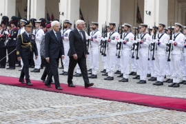 Il Presidente della Repubblica, Sergio Mattarella, con il Presidente della Repubblica Federale di Germania, Frank-Walter Steinmeier, in Visita di Stato, durante gli onori militari