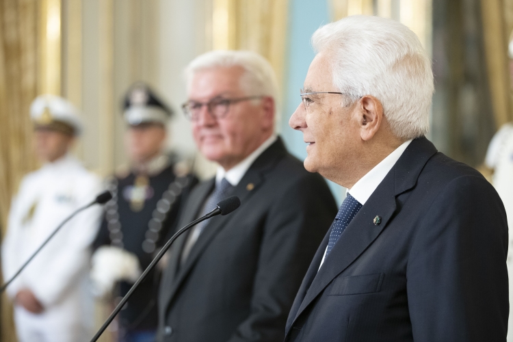 Il Presidente della Repubblica, Sergio Mattarella, con il Presidente della Repubblica Federale di Germania, Frank-Walter Steinmeier, in Visita di Stato, durante le dichiarazioni alla stampa
