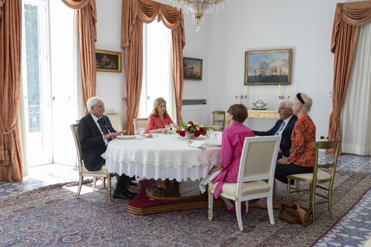 Il Presidente Sergio Mattarella e il Presidente della Repubblica Federale di Germania, Frank-Walter Steinmeier a Villa Rosebery, in occasione della visita di Stato