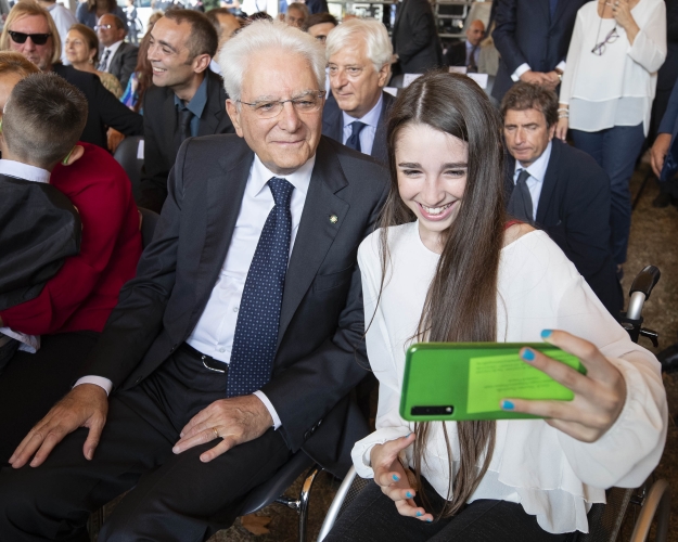 Il Presidente Sergio Mattarella in occasione della cerimonia di chiusura delle iniziative di carattere sociale
