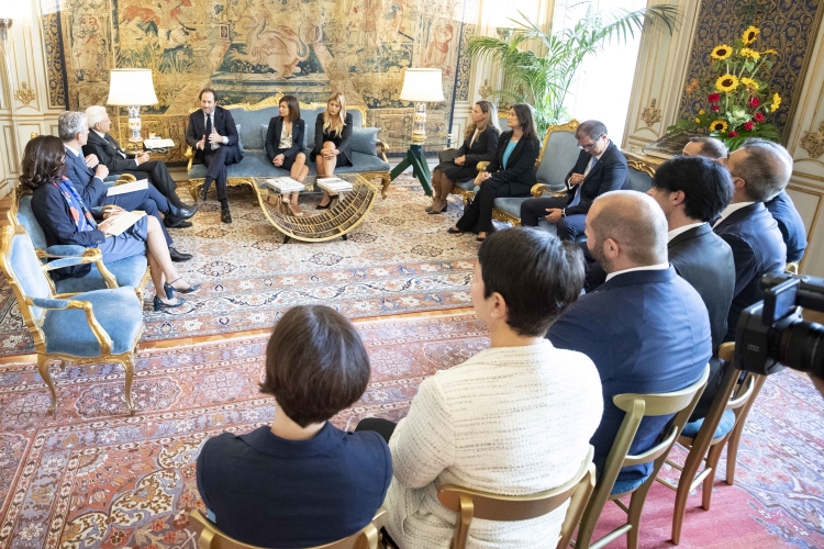 Il Presidente della Repubblica Sergio Mattarella nel corso dell'incontro con una delegazione dei "Giovani Imprenditori" di Confindustria