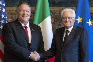 Il Presidente Sergo Mattarella con Michael Richard Pompeo, Segretario di Stato degli Stati Uniti d’America