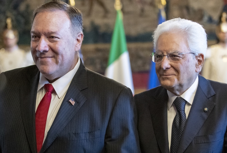 Il Presidente Sergo Mattarella con Michael Richard Pompeo, Segretario di Stato degli Stati Uniti d’America