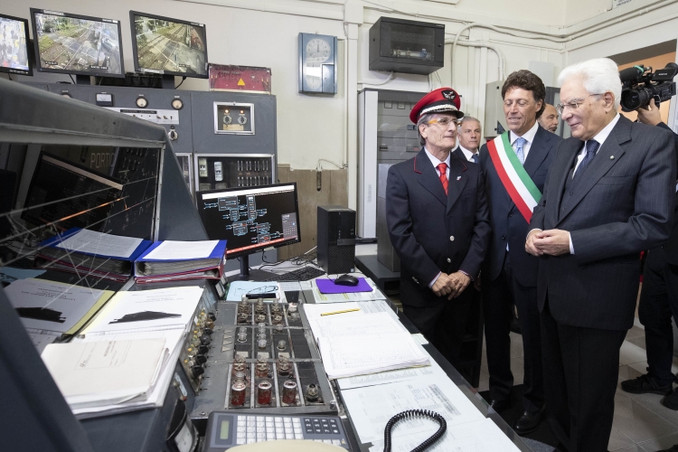 Il Presidente della Repubblica Sergio Mattarella in occasione della cerimonia del 180°anniversario della linea ferroviaria Napoli – Portici
