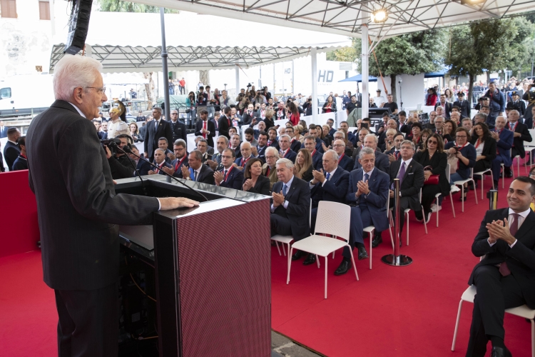 Il Presidente della Repubblica Sergio Mattarella alla cerimonia in occasione del 180°anniversario della linea ferroviaria Napoli – Portici

