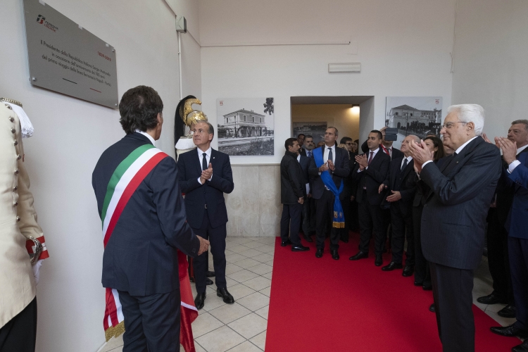 Il Presidente della Repubblica Sergio Mattarella alla cerimonia in occasione del 180°anniversario della linea ferroviaria Napoli – Portici
