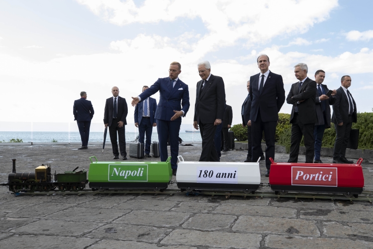 Il Presidente della Repubblica Sergio Mattarella alla cerimonia in occasione del 180°anniversario della linea ferroviaria Napoli – Portici
