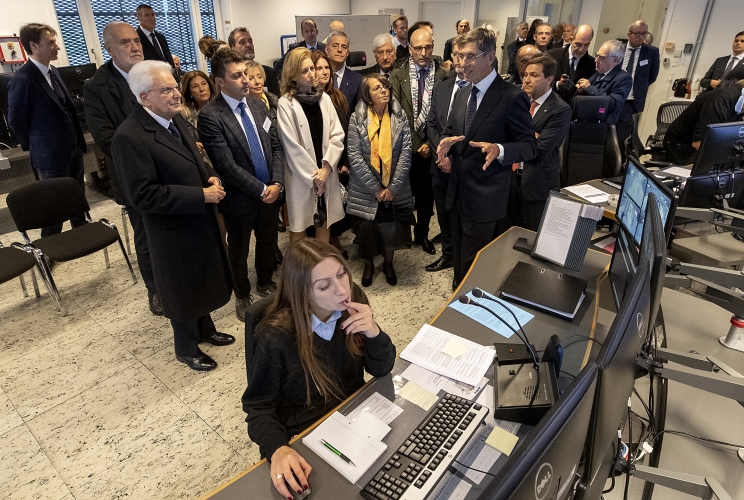  Il Presidente della Repubblica Sergio Mattarella  nel corso della visita al Centro di controllo della Metropolitana di Copenaghen